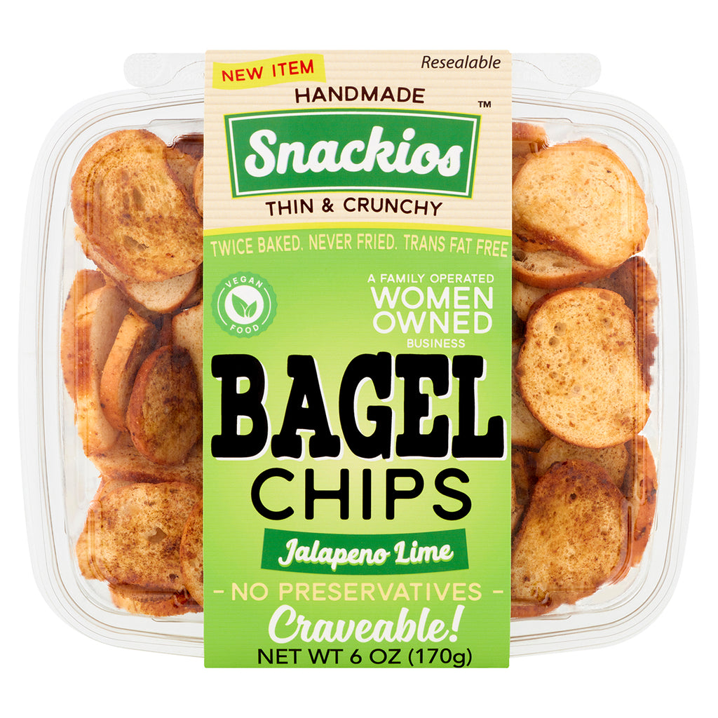 Snackios Jalapeno Lime Bagel Chips